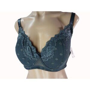 Adore Me Dark Slate Amalee Lace Underwire Bra 36DDD 36 DDD Padded Push Up New